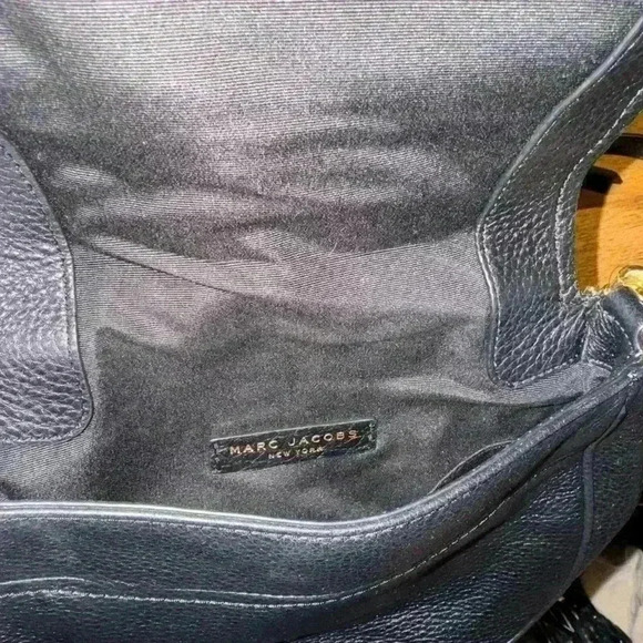 Marc Jacobs Recruit Nomad Black Pebbled Leather Messenger Crossbody Saddlebag - Picture 3 of 4